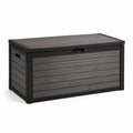 Baule portaoggetti da esterno in resina grigio antracite e nero, 120 × 55 × 63 cm, con coperchio
