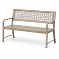 Panchina da giardino a 2 posti in metallo tortora, 122 × 60 × 88 cm, con schienale traforato